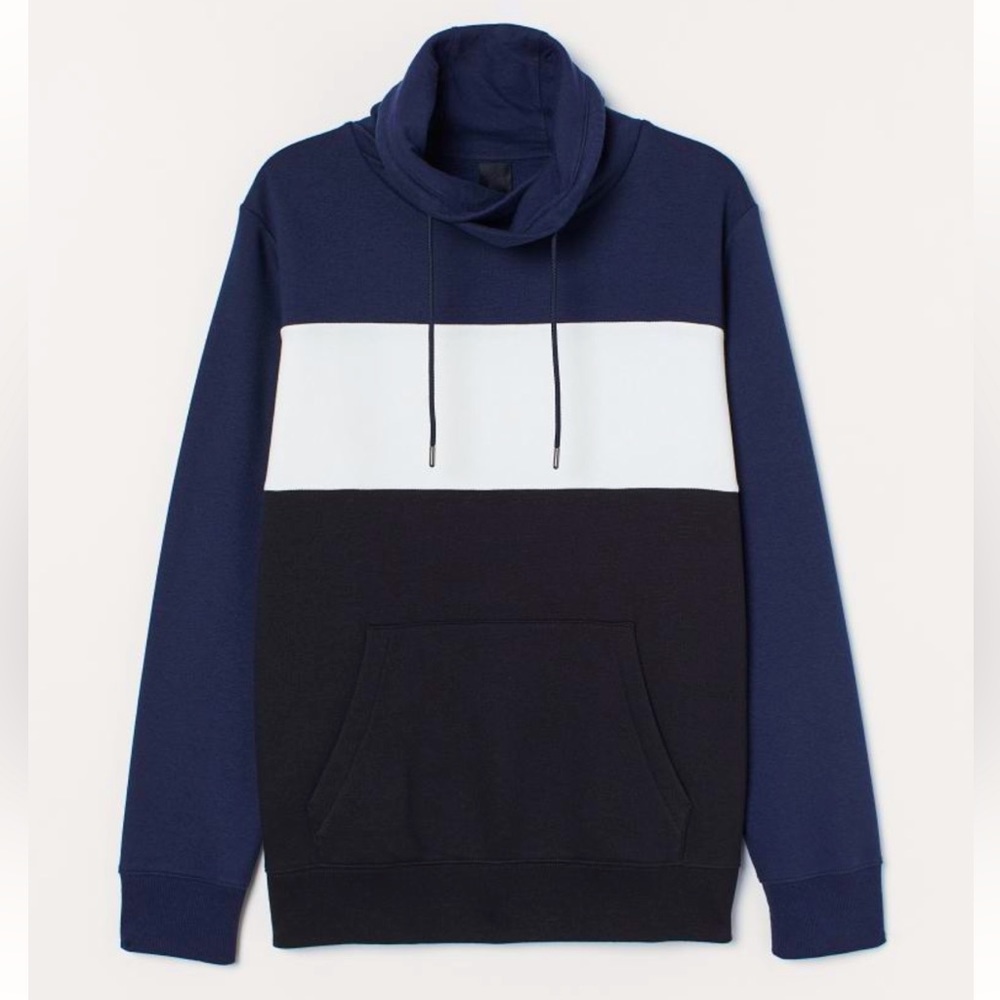 H&M Navy Funnel Neck Sweatshirt Men Size M  US